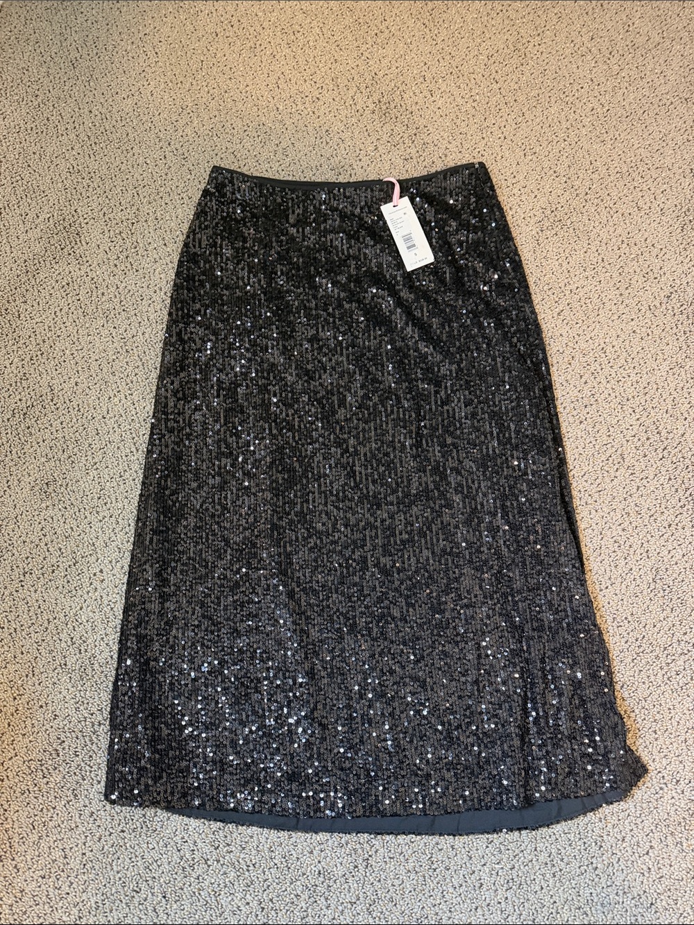 Vineyard Vines Black Sequin Midi Skirt